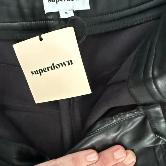 Superdown Halley Faux Leather Pant New With Tags Size S - Picture 8 of 11